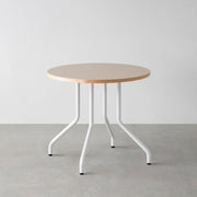 THE CAFE TABLE / リノリウム 全32色　White Steel 4本脚 × ラウンド φ61 - 80