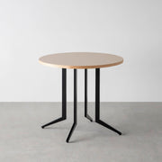 THE CAFE TABLE / リノリウム 全32色　Black Steel 4本脚 × ラウンド φ61 - 80