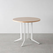 THE CAFE TABLE / リノリウム 全32色　White Steel 4本脚 × ラウンド φ61 - 80