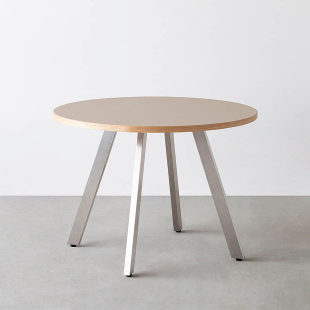 THE CAFE TABLE / リノリウム 全32色　Stainless 4本脚 × ラウンド φ81 - 100