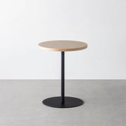 THE CAFE TABLE / リノリウム 全32色　Black Steel 1本脚 × ラウンド φ50 - 60