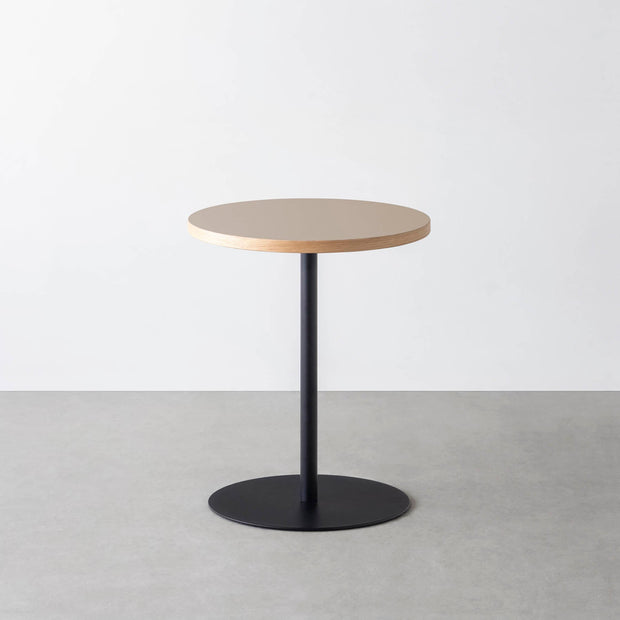 THE CAFE TABLE / リノリウム 全32色　Black Steel 1本脚 × ラウンド φ50 - 60