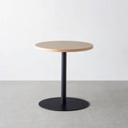 THE CAFE TABLE / リノリウム 全32色　Black Steel 1本脚 × ラウンド φ61 - 70