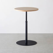 THE CAFE TABLE / リノリウム 全32色　Black Steel 1本脚 × ラウンド φ61 - 70