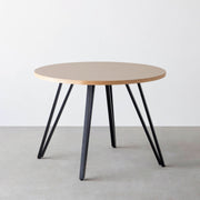 THE CAFE TABLE / リノリウム 全32色　Black Steel 4本脚 × ラウンド φ81 - 100