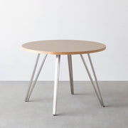 THE CAFE TABLE / リノリウム 全32色　Stainless 4本脚 × ラウンド φ81 - 100