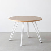 THE CAFE TABLE / リノリウム 全32色　White Steel 4本脚 × ラウンド φ81 - 100