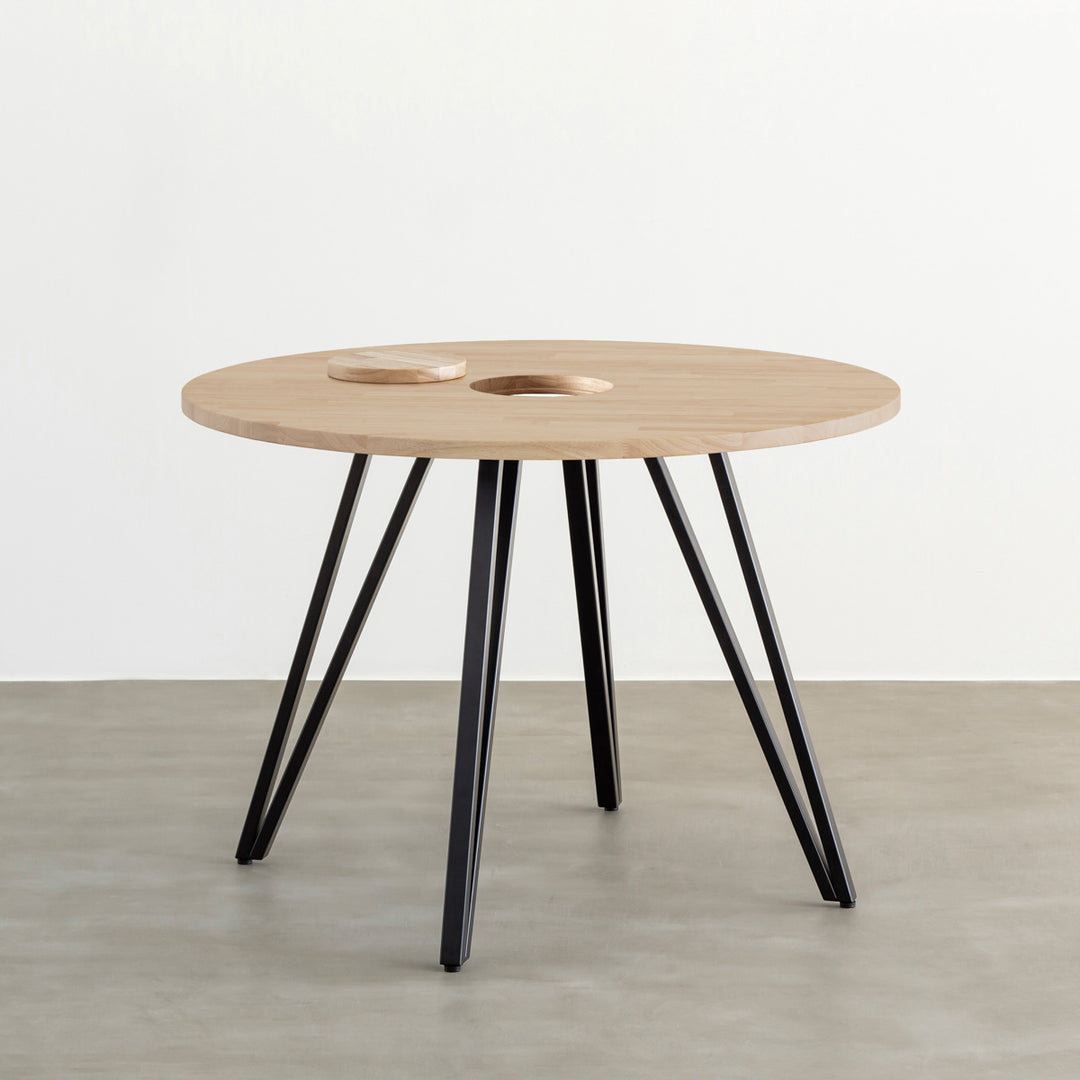 THE CAFE TABLE / ラバーウッド Black Steel トライアングル 4pin