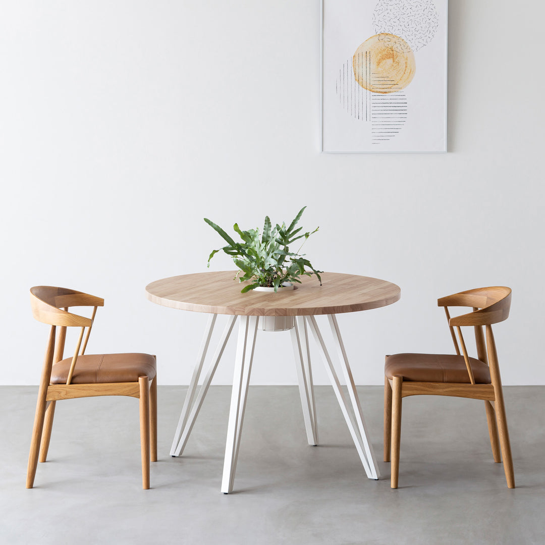 THE CAFE TABLE / ラバーウッド White Steel トライアングル