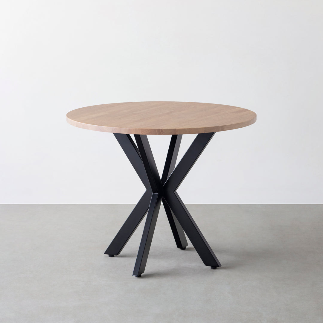 THE CAFE TABLE / ラバーウッド Black Steel カフェX × ラウンド φ81