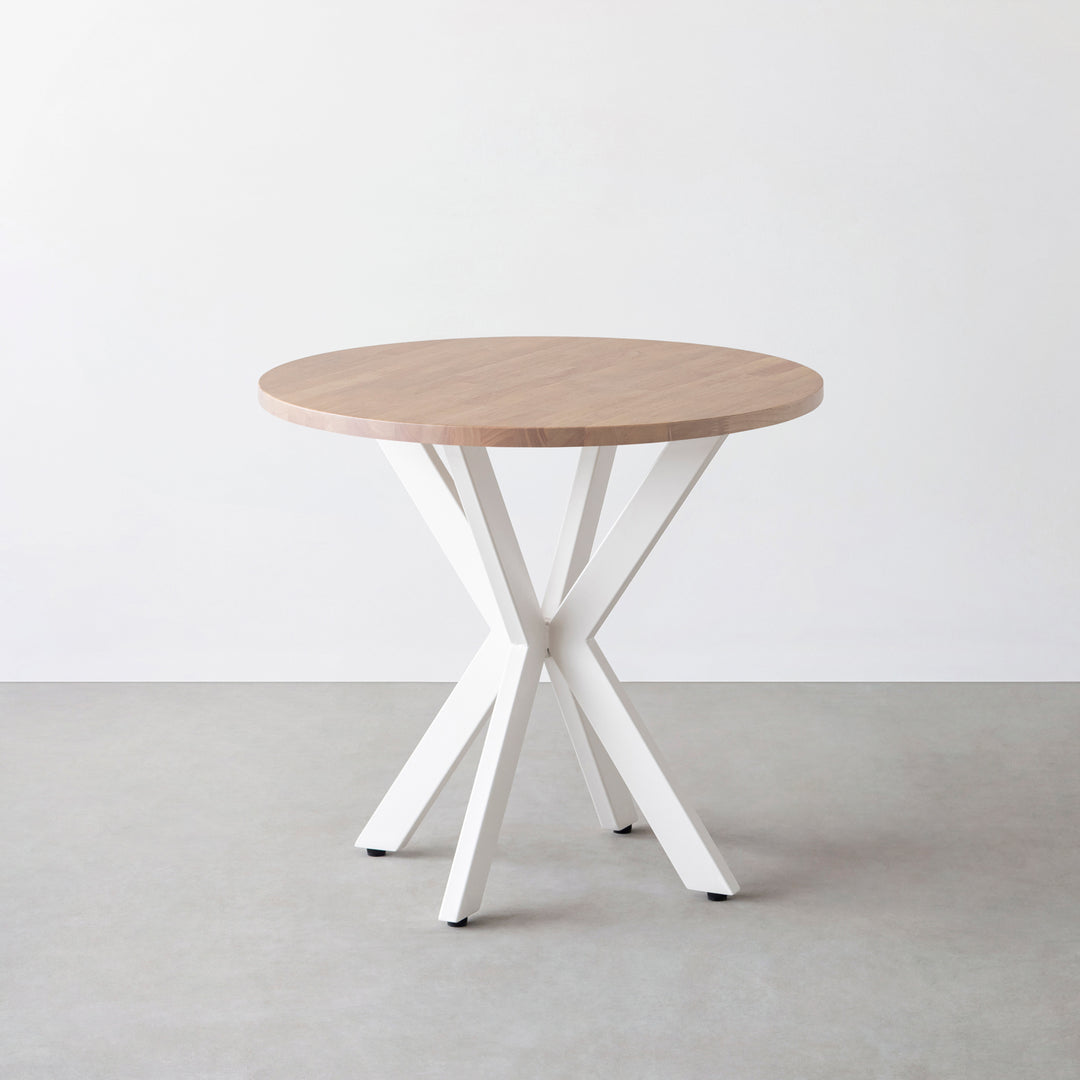 THE CAFE TABLE / ラバーウッド White Steel カフェX × ラウンド