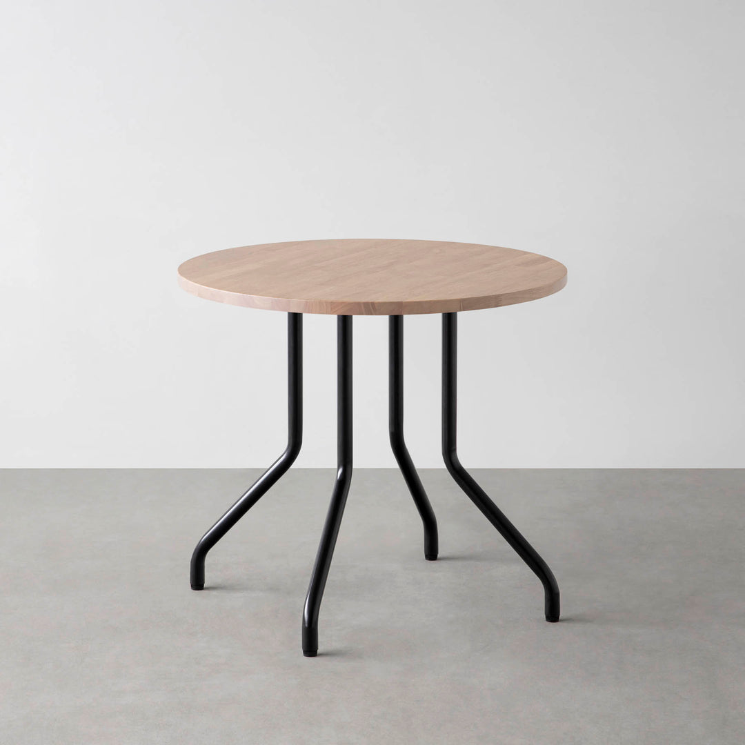 kanademono THE CAFE TABLE ラバーウッド ラウンド 80 THE CAFE TABLE / ラバーウッド Black Steel 4pin × スクエア 60 - 80