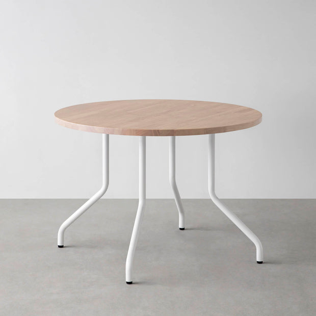 THE CAFE TABLE / ラバーウッド　White Steel 4本脚 × ラウンド φ81 - 100