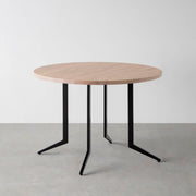 THE CAFE TABLE / ラバーウッド　Black Steel 4本脚 × ラウンド φ81 - 100