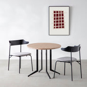 THE CAFE TABLE / ラバーウッド　Black Steel 4本脚 × ラウンド φ61 - 80