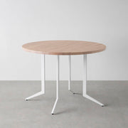 THE CAFE TABLE / ラバーウッド　White Steel 4本脚 × ラウンド φ81 - 100