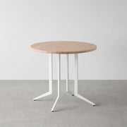 THE CAFE TABLE / ラバーウッド　White Steel 4本脚 × ラウンド φ61 - 80
