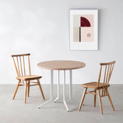THE CAFE TABLE / ラバーウッド　White Steel 4本脚 × ラウンド φ61 - 80