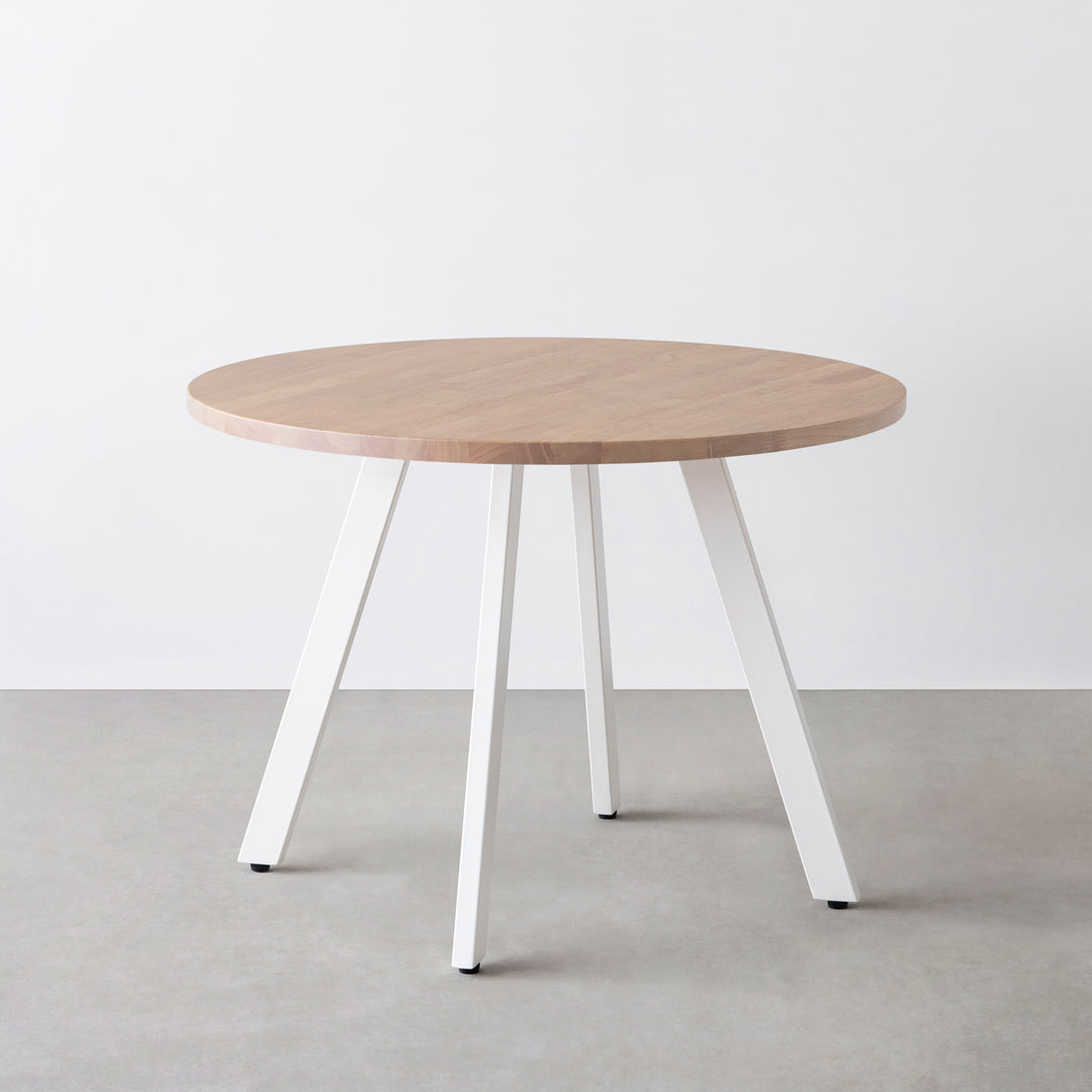 THE CAFE TABLE / ラバーウッド White Steel 4本脚 × ラウンド