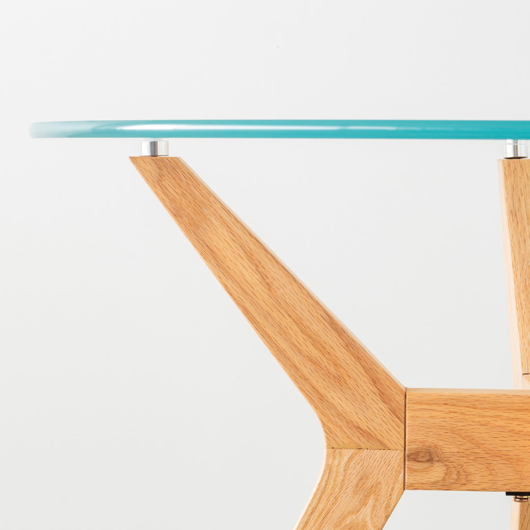 THE CAFE TABLE / ガラス × H 木製脚 オーク無垢材 – KANADEMONO THE CAFE TABLE / ガラス × H 木製脚 オーク無垢材 – KANADEMONO