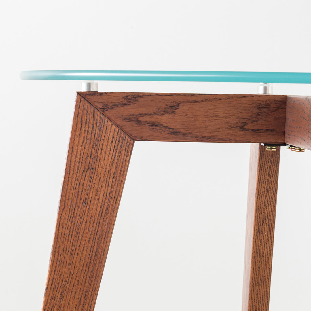 THE CAFE TABLE / ガラス × Pin 木製脚 オーク無垢材 – KANADEMONO