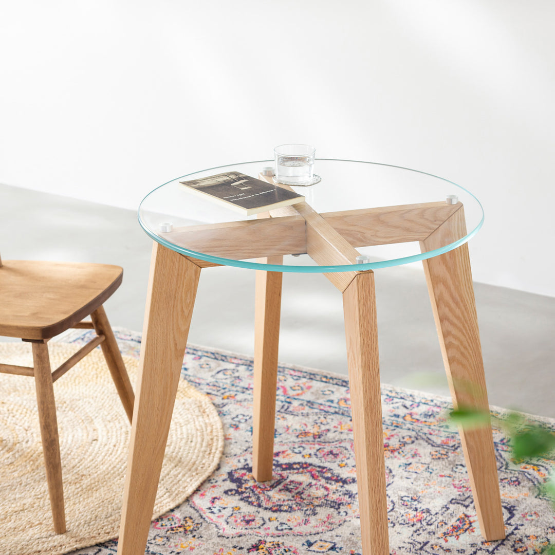 THE TABLE / ガラス × Pin 木製脚 オーク無垢材 – KANADEMONO