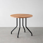 THE CAFE TABLE / 無垢 ホワイトオーク　Black Steel 4本脚 × ラウンド φ61 - 80