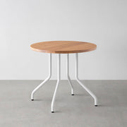 THE CAFE TABLE / 無垢 ホワイトオーク　White Steel 4本脚 × ラウンド φ61 - 80