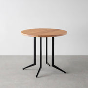 THE CAFE TABLE / 無垢 ホワイトオーク　Black Steel 4本脚 × ラウンド φ61 - 80