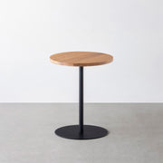 THE CAFE TABLE / 無垢 ホワイトオーク　Black Steel 1本脚 × ラウンド φ50 - 60