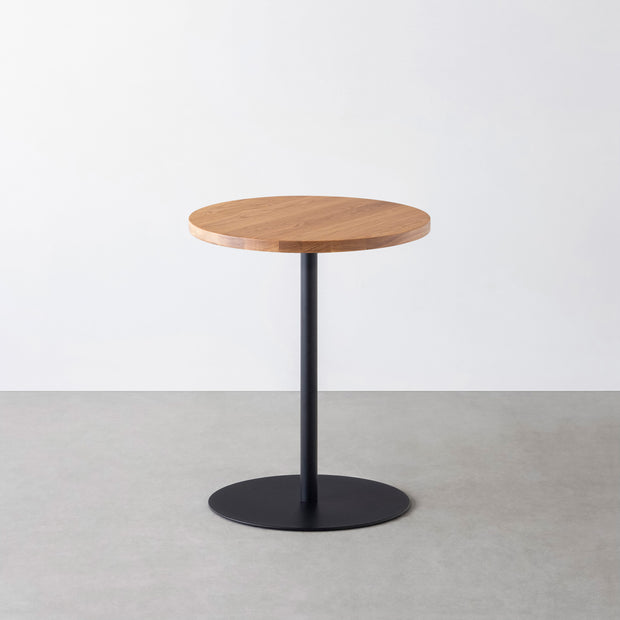 THE CAFE TABLE / 無垢 ホワイトオーク　Black Steel 1本脚 × ラウンド φ50 - 60