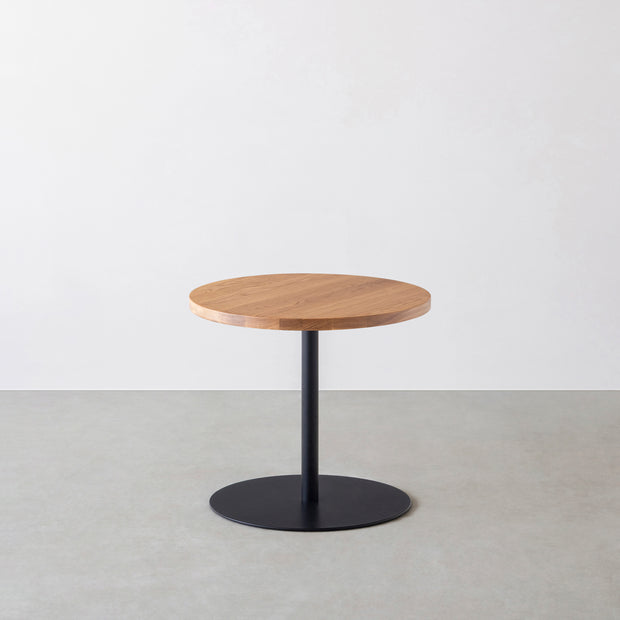 THE CAFE TABLE / 無垢 ホワイトオーク　Black Steel 1本脚 × ラウンド φ50 - 60
