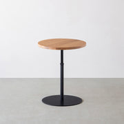 THE CAFE TABLE / 無垢 ホワイトオーク　Black Steel 1本脚 × ラウンド φ50 - 60