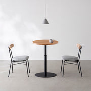 THE CAFE TABLE / 無垢 ホワイトオーク　Black Steel 1本脚 × ラウンド φ50 - 60