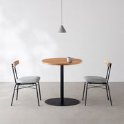 THE CAFE TABLE / 無垢 ホワイトオーク　Black Steel 1本脚 × ラウンド φ50 - 60