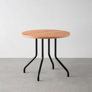 THE CAFE TABLE / 無垢 ブラックチェリー　Black Steel 4本脚 × ラウンド φ61 - 80