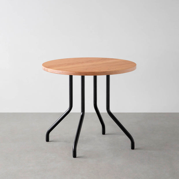 THE CAFE TABLE / 無垢 ブラックチェリー　Black Steel 4本脚 × ラウンド φ61 - 80
