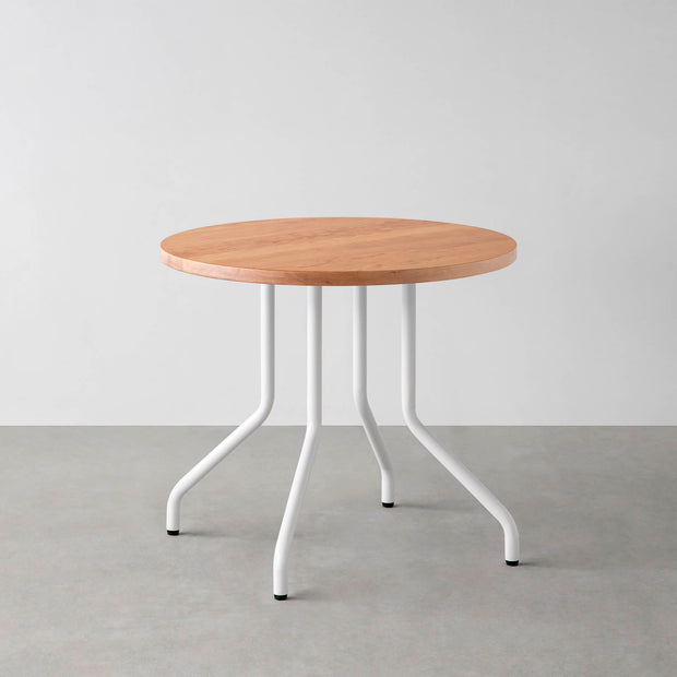 THE CAFE TABLE / 無垢 ブラックチェリー　White Steel 4本脚 × ラウンド φ61 - 80