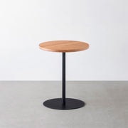 THE CAFE TABLE / 無垢 ブラックチェリー　Black Steel 1本脚 × ラウンド φ50 - 60
