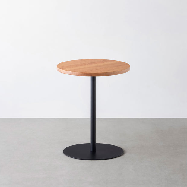 THE CAFE TABLE / 無垢 ブラックチェリー　Black Steel 1本脚 × ラウンド φ50 - 60