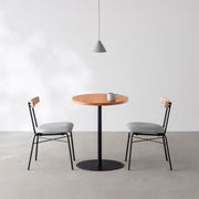 THE CAFE TABLE / 無垢 ブラックチェリー　Black Steel 1本脚 × ラウンド φ50 - 60