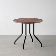 THE CAFE TABLE / 無垢 ウォルナット　Black Steel 4本脚 × ラウンド φ61 - 80