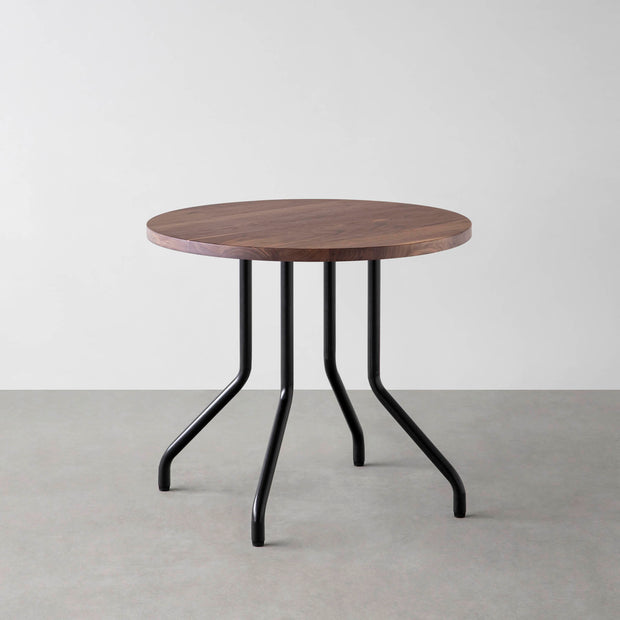 THE CAFE TABLE / 無垢 ウォルナット　Black Steel 4本脚 × ラウンド φ61 - 80