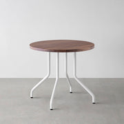 THE CAFE TABLE / 無垢 ウォルナット　White Steel 4本脚 × ラウンド φ61 - 80