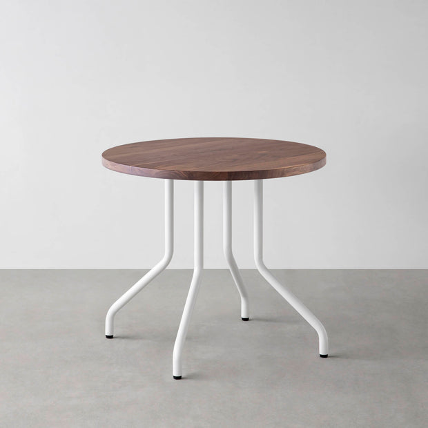 THE CAFE TABLE / 無垢 ウォルナット　White Steel 4本脚 × ラウンド φ61 - 80