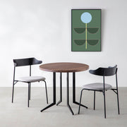 THE CAFE TABLE / 無垢 ウォルナット　Black Steel 4本脚 × ラウンド φ61 - 80