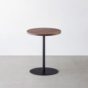 THE CAFE TABLE / 無垢 ウォルナット　Black Steel 1本脚 × ラウンド φ50 - 60