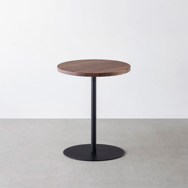 THE CAFE TABLE / 無垢 ウォルナット　Black Steel 1本脚 × ラウンド φ50 - 60