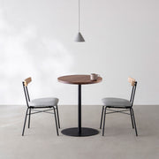 THE CAFE TABLE / 無垢 ウォルナット　Black Steel 1本脚 × ラウンド φ50 - 60