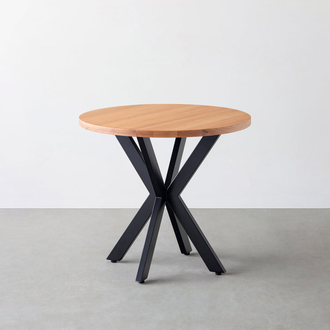 THE CAFE TABLE / 無垢 レッドオーク Black Steel カフェX × ラウンド